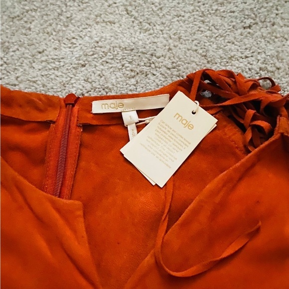 Maje Robe Cuir Manches dress - Picture 5 of 7